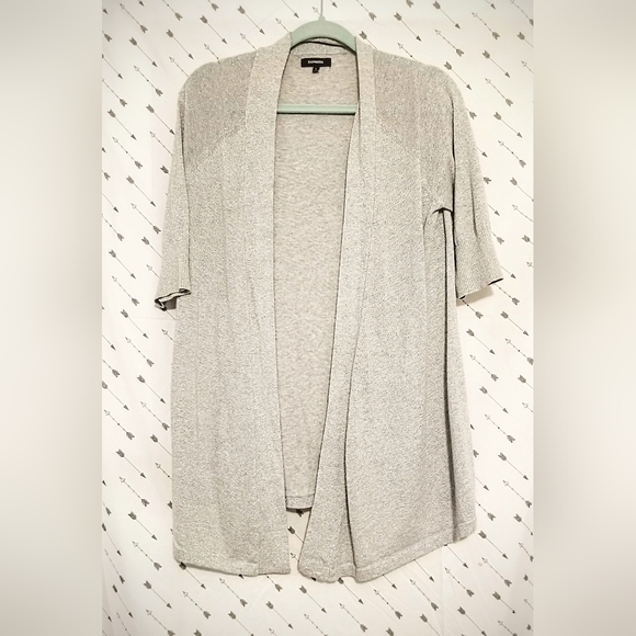 Sparkly Silver 3/4 Sleeve Open-Front Cardigan - Picture 5 of 10